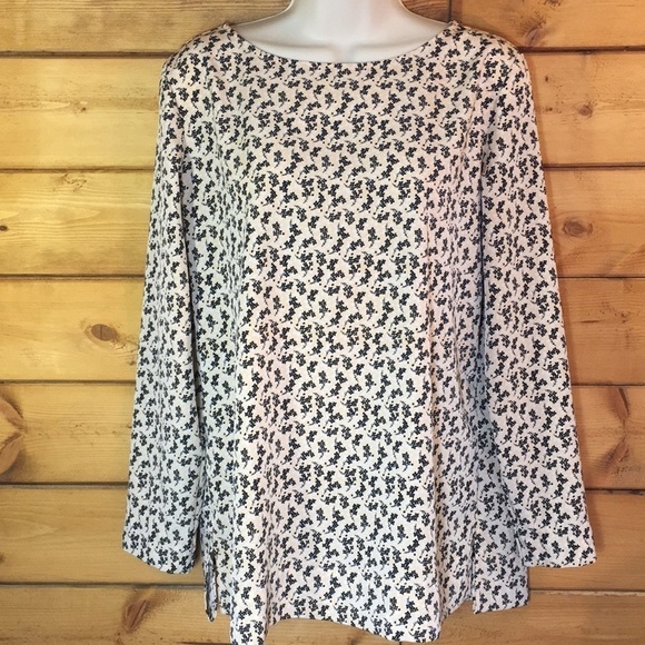 Ann Taylor Factory | Peach Floral Top S - Picture 1 of 4